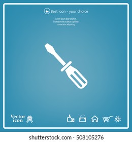 Screw-driver Icon - realistic illustration.