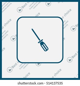 Screw-driver Icon - realistic illustration.