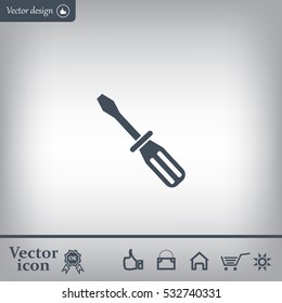 Screw-driver Icon - realistic illustration.