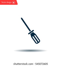 Screw-driver Icon - realistic illustration.