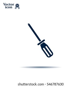 Screw-driver Icon - realistic illustration.