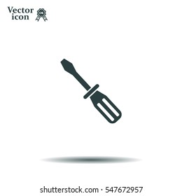 Screw-driver Icon - realistic illustration.