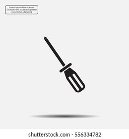 Screw-driver Icon - realistic illustration.