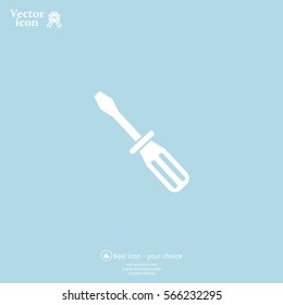 Screw-driver Icon - realistic illustration.