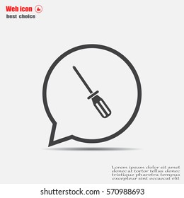 Screw-driver Icon - realistic illustration.