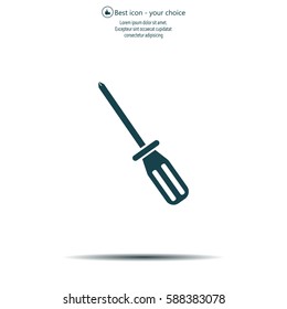 Screw-driver Icon - realistic illustration.
