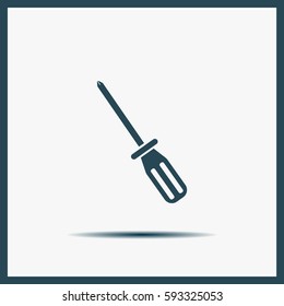 Screw-driver Icon - realistic illustration.