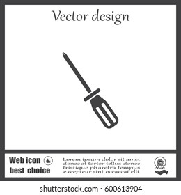 Screw-driver Icon - realistic illustration.