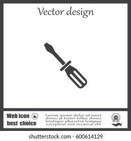 Screw-driver Icon - realistic illustration.
