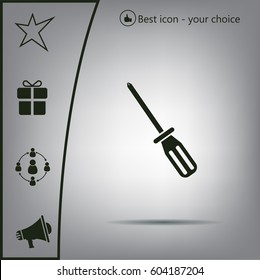 Screw-driver Icon - realistic illustration.