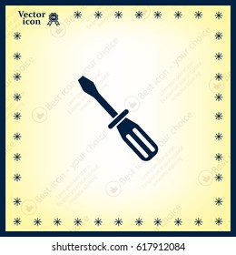 Screw-driver Icon - realistic illustration.