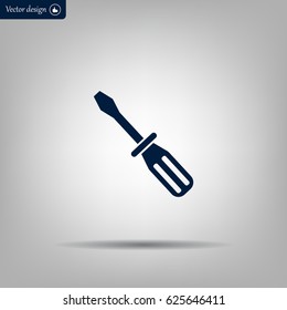 Screw-driver Icon - realistic illustration.