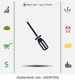 Screw-driver Icon - realistic illustration.
