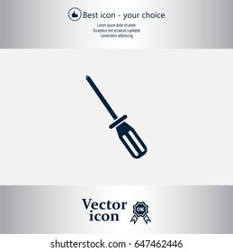 Screw-driver Icon - realistic illustration.