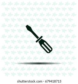 Screw-driver Icon - realistic illustration.