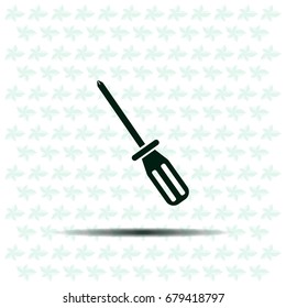 Screw-driver Icon - realistic illustration.