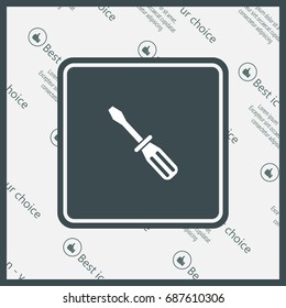 Screw-driver Icon - realistic illustration.