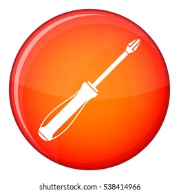 Screwdriver icon in red circle isolated on white background vector illustration