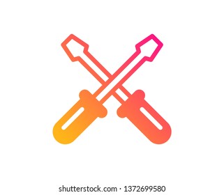 Screwdriver icon. Repair service sign. Fix instruments symbol. Classic flat style. Gradient screwdriverl icon. Vector