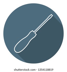 Screwdriver Icon. Repair Symbol. Outline Flat Style. Vector illustration for Your Design, Web.