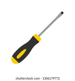 Screwdriver icon. Repair symbol. Vector illustration isolated on white background.