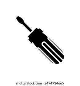 screwdriver icon, repair symbol. vector isolated on white background, simple and modern design.