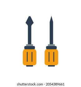 screwdriver icon, screwdriver repair tool, flat icon handyman screwdriver