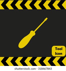 Screwdriver icon, repairing service tool sign