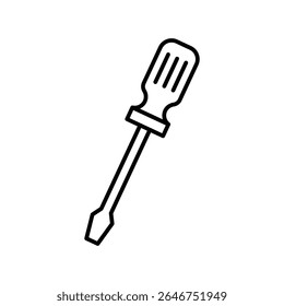 Screwdriver icon representing repair, maintenance, mechanical work, construction, and tool use in home or industrial settings.