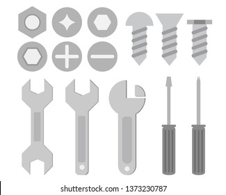 Screwdriver Icon. Screw icon.wrench icon. Vector illustration