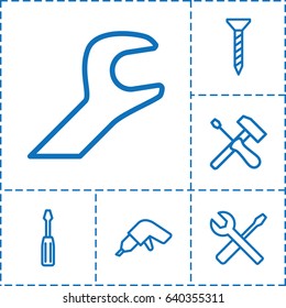 Screwdriver icon. set of 6 screwdriver outline icons such as screw, drill