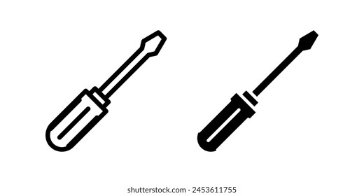screwdriver icon set. flat illustration of vector icon