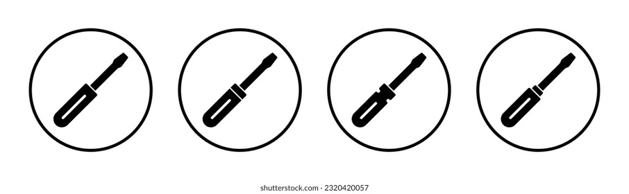 Screwdriver icon set illustration. tools sign and symbol