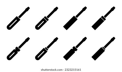 Screwdriver icon set illustration. tools sign and symbol