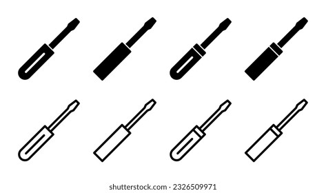 Screwdriver icon set illustration. tools sign and symbol