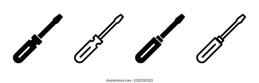 Screwdriver icon set illustration. tools sign and symbol