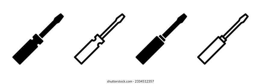 Screwdriver icon set illustration. tools sign and symbol