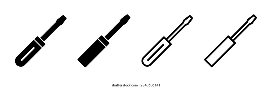 Screwdriver icon set illustration. tools sign and symbol