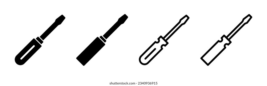 Screwdriver icon set illustration. tools sign and symbol