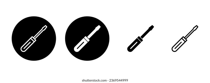 Screwdriver icon set illustration. tools sign and symbol