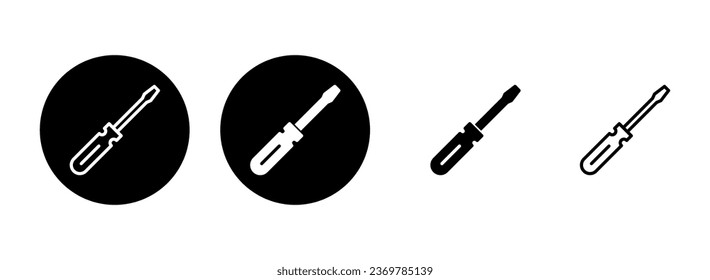 Screwdriver icon set illustration. tools sign and symbol