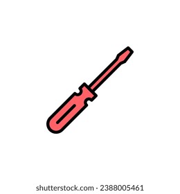 Ilustración del conjunto de iconos del destornillador. símbolo y signo de herramientas
