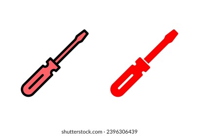 Screwdriver icon set illustration. tools sign and symbol