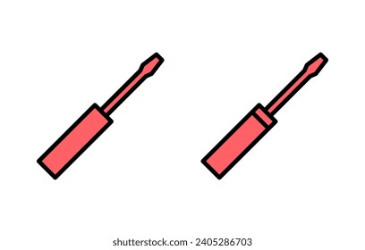 Screwdriver icon set illustration. tools sign and symbol