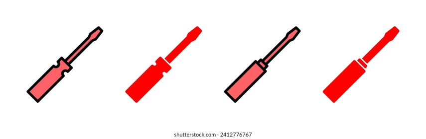 Screwdriver icon set illustration. tools sign and symbol