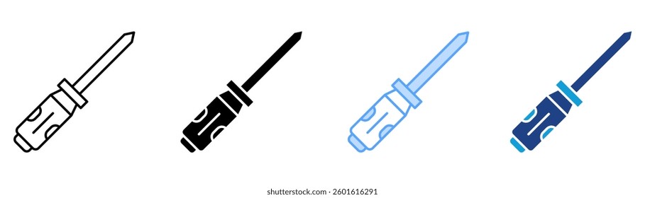 Screwdriver Icon Set Multiple Style Collection