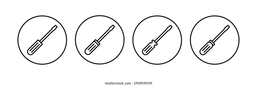 Screwdriver icon set. tools icon vector