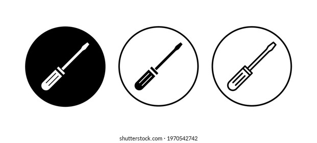 Screwdriver icon set. tools icon vector