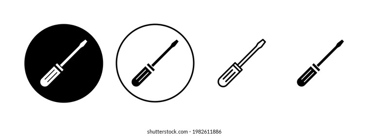 Screwdriver icon set. tools icon vector