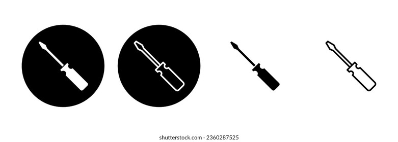 Screwdriver icon set. tools icon vector